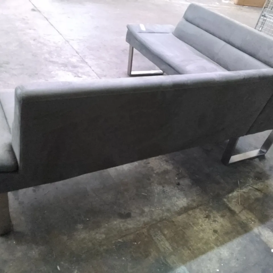 CORNER BENCH (2 PARTS) - GREY FABRIC 