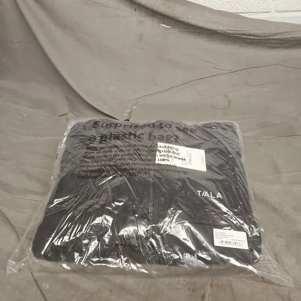 T/ALA 1/4 ZIP FLEECE JACKET BLACK/IVORY SMALL BAGGED WITH TAGS