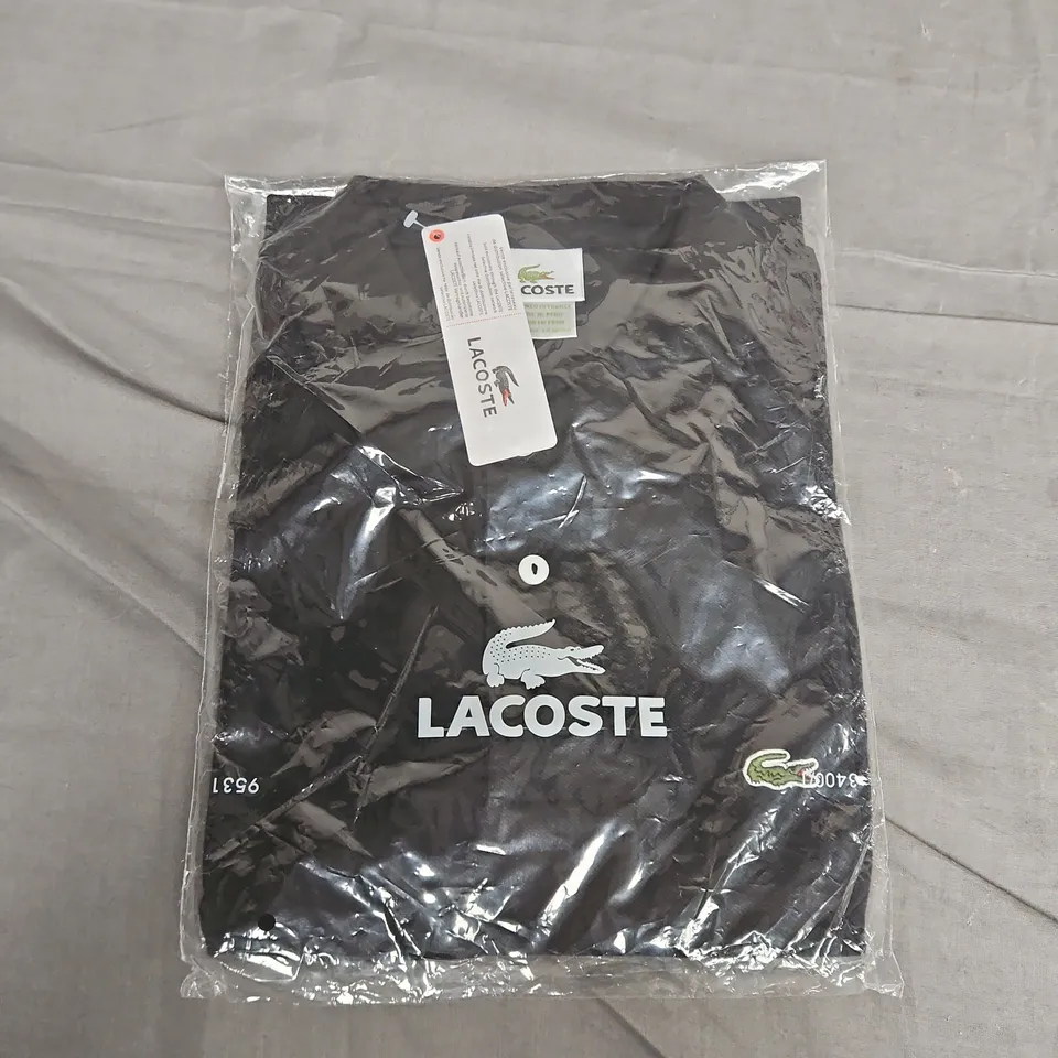 BAGGED LACOSTE POLO IN BLACK - LARGE