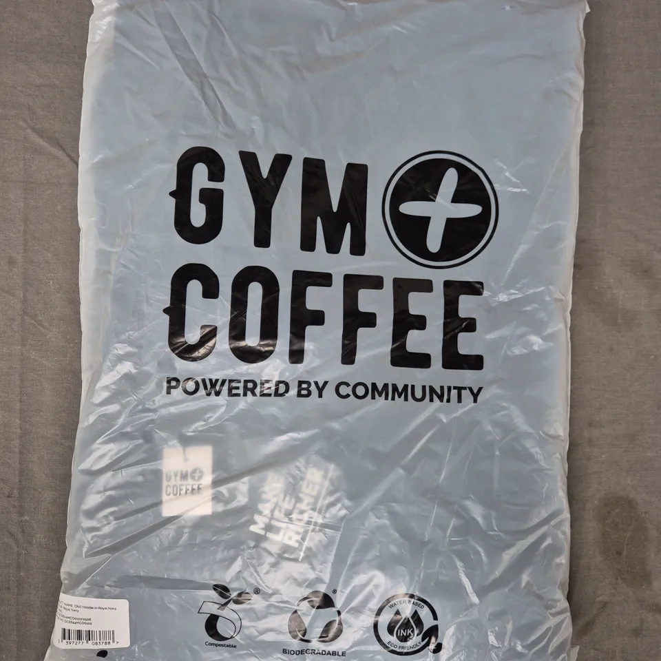 GYM COFFEE CHILL HOODIE IN ROYAL NAVY SIZE XXL