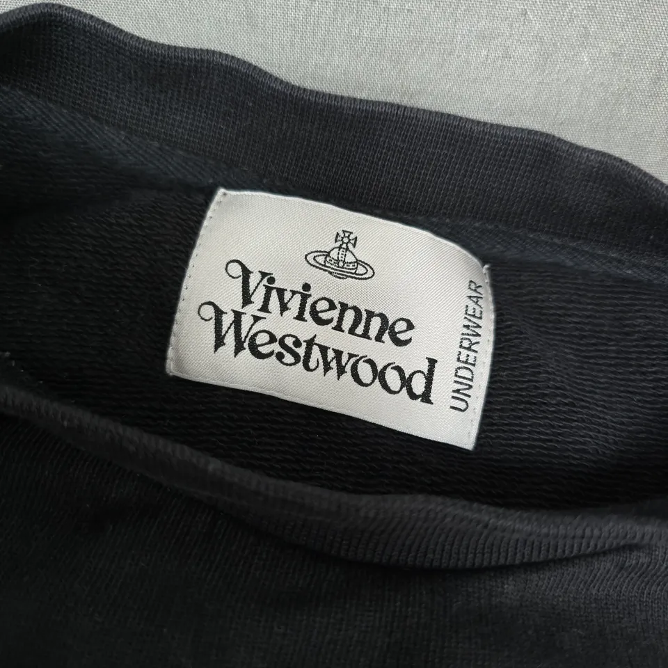 VIVIENNE WESTWOOD UNDERWEAR BLACK SWEATSHIRT WITH ORB LOGO