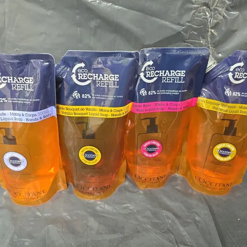 4 X L'OCCITANE LIQUID SOAP REFILLS