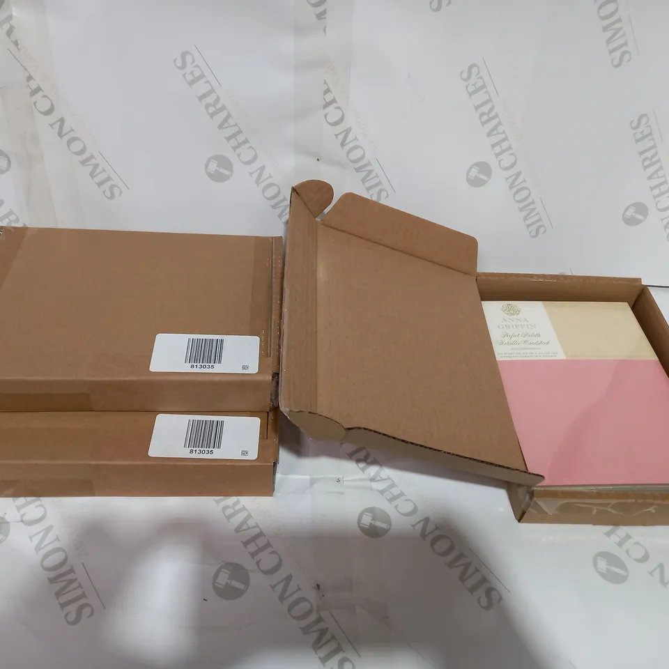 LOT OF APPROX 3 PACKAGED/BOXED ANNA GRIFFIN METALLIC CARSTOCK SHEETS