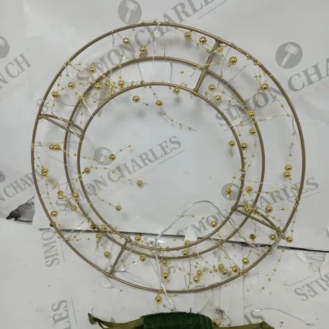 Sara Davies Gold Pre-Lit Beaded Wreath