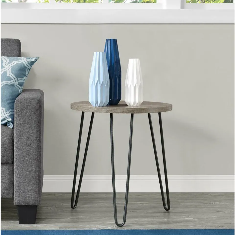 BOXED ACEVEDO RETRO SIDE TABLE - WEATHERED OAK