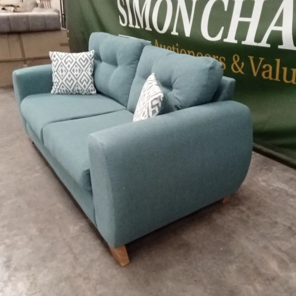 PRENT FABRIC 2 SEATER SOFA - TEAL RRP £799