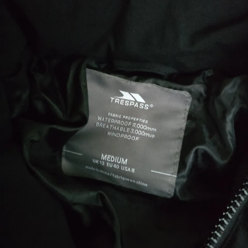 TRESPASS COLTER FEMALE RAINWEAR JACKET IN BLACK- MEDIUM