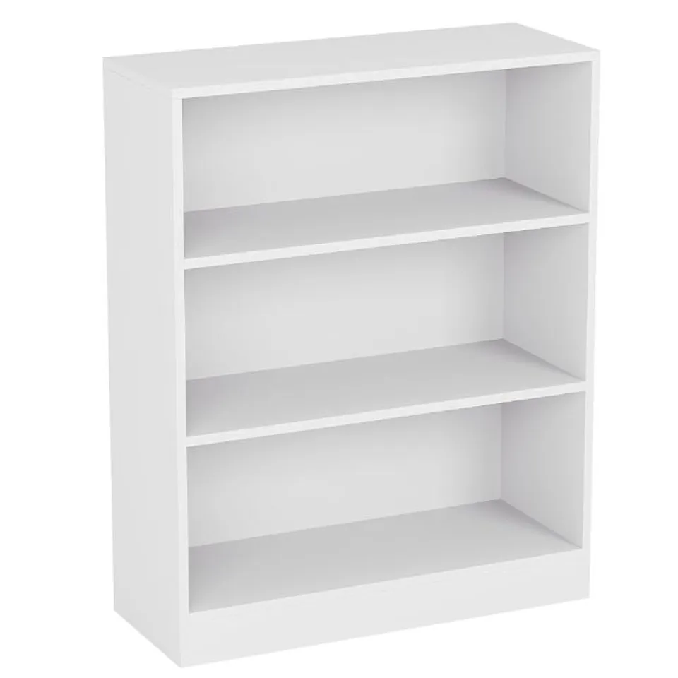BOXED VIDA CAMBRIDGE 3 TIER LOW BOOKCASE - WHITE (1 BOX)