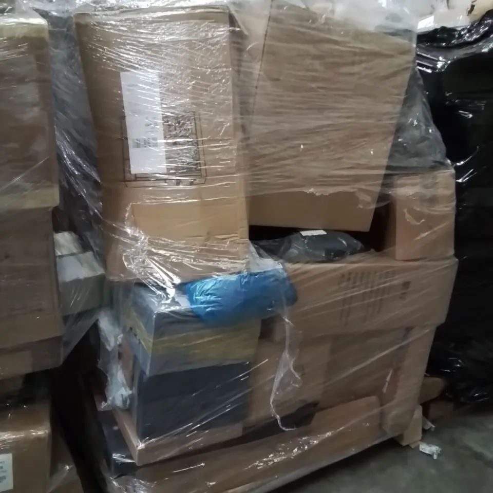 PALLET OF ASSORTED HOUSEHOLD GOODS AND PRODUCTS TO INCLUDE;POWER TOOL BATTERY,ELECTRIC LUNCHBOX