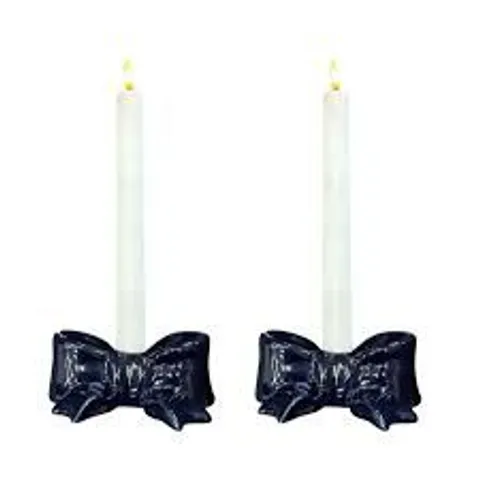 SARA DAVIES SET OF 2 BOW CANDLE HOLDERS