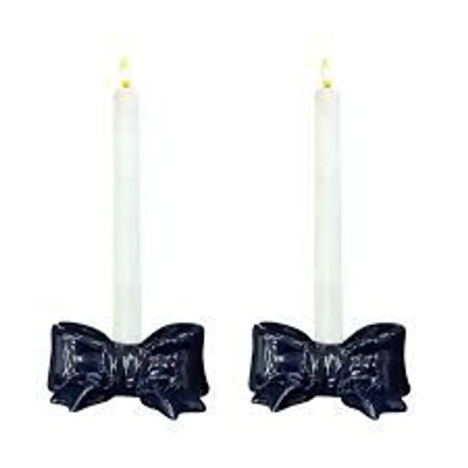 SARA DAVIES SET OF 2 BOW CANDLE HOLDERS