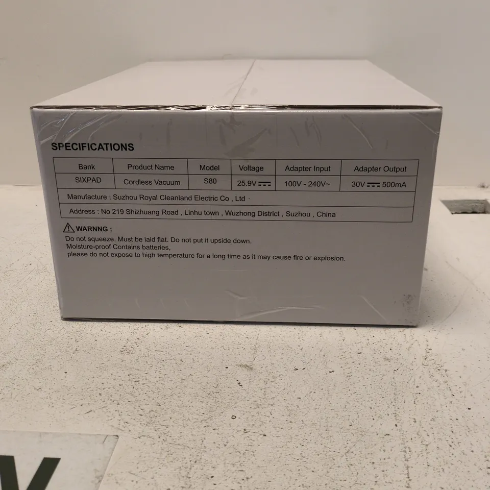 SIXPAD CORDLESS VACUUM CLEANER S80 – BOXED