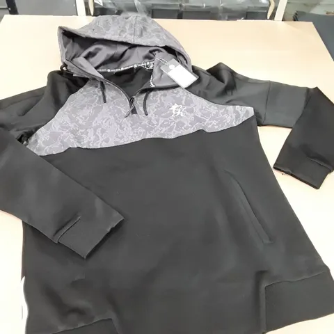 GYM KING COVERT 1/4 ZIP CAMO HOODIE - M