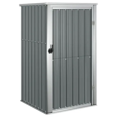 BOXED ALIAKSEJ GARDEN TOOL SHED GREY 88X89X161 CM GALVANISED STEEL (1 BOX)