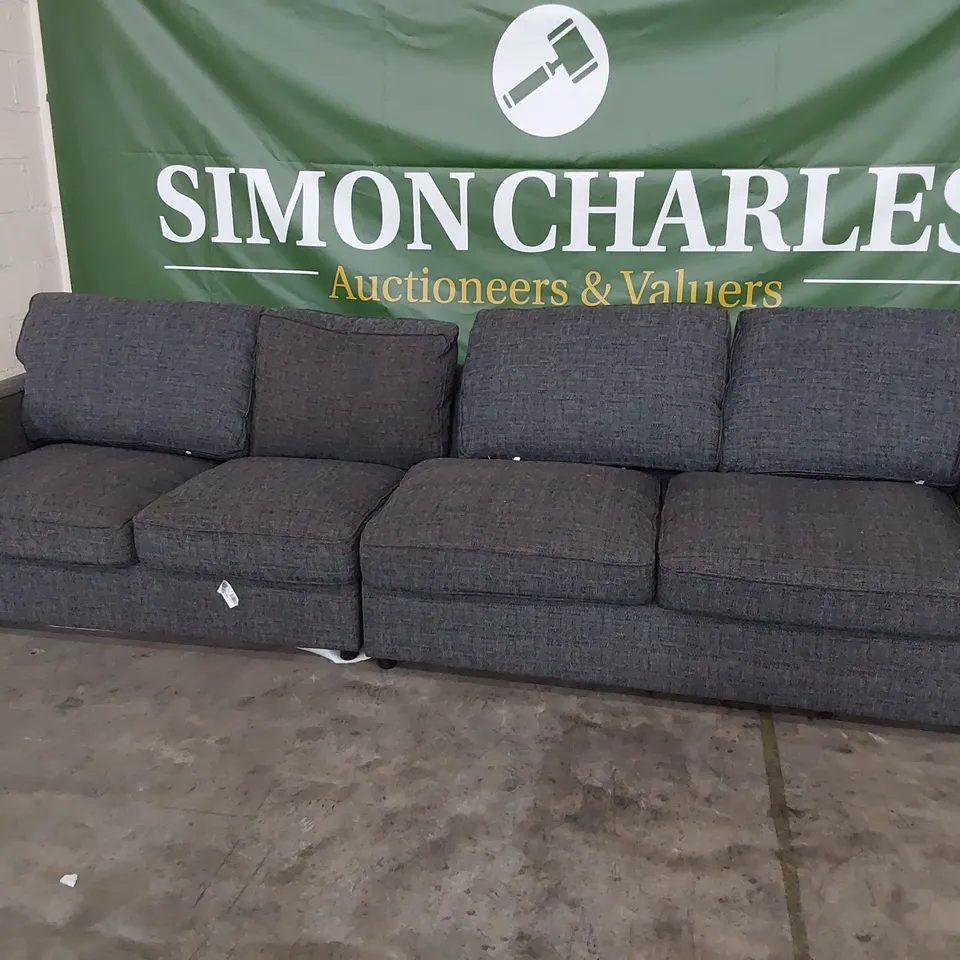 DESIGNER FOUR SEATER SOFA (2 × TWO SEATER SECTIONS) 1 SECTION METAL ACTION SOFABED