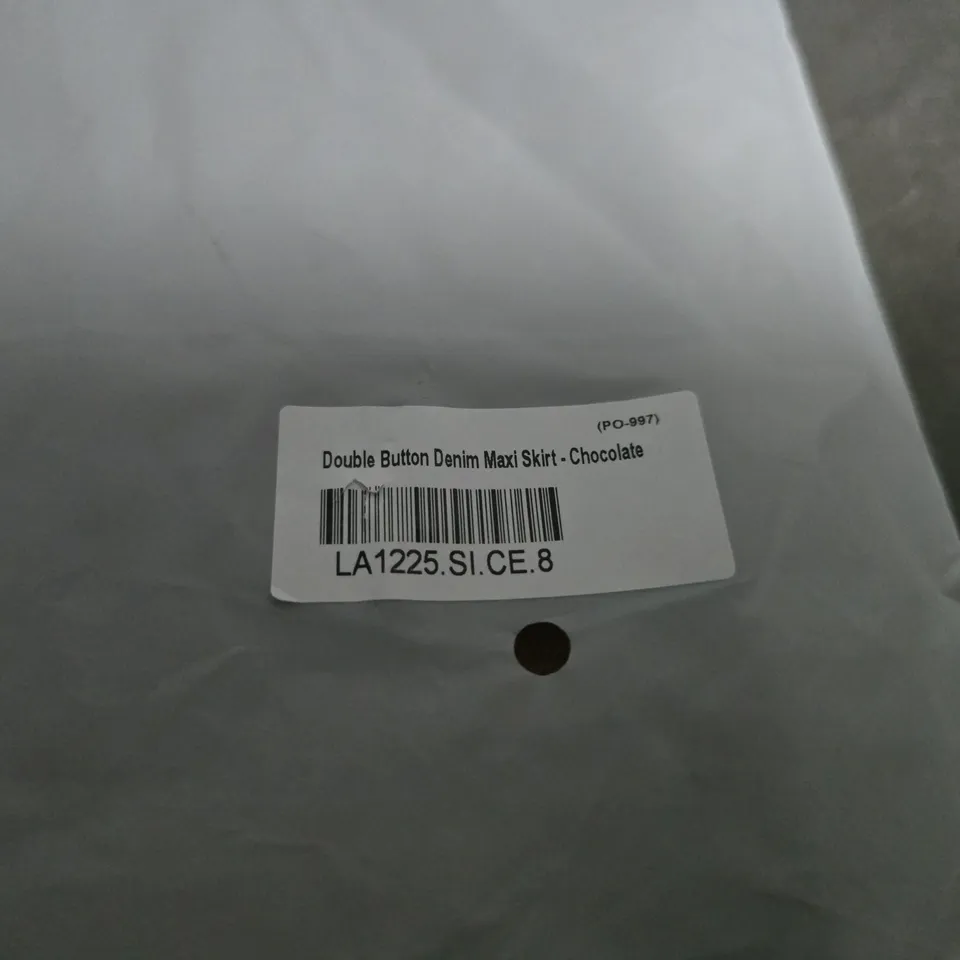 LOUNGE DENIM MAXI SKIRT – SIZE 8 - CHOCOLATE