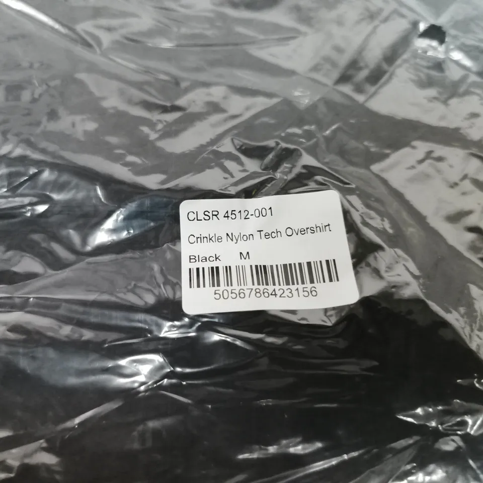 CRINKLE NYLON TECH OVERSHIRT – BLACK, UK MEDIUM (M) – CLOSURE LDN