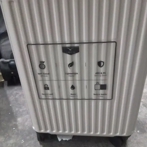 UNBOXED KEPLIN LUGG SMALL SIZE TRAVEL SUITCASE WITH WHEELS SECURE LOCK SYSTEM CREAM AND BROWN COLOUR 