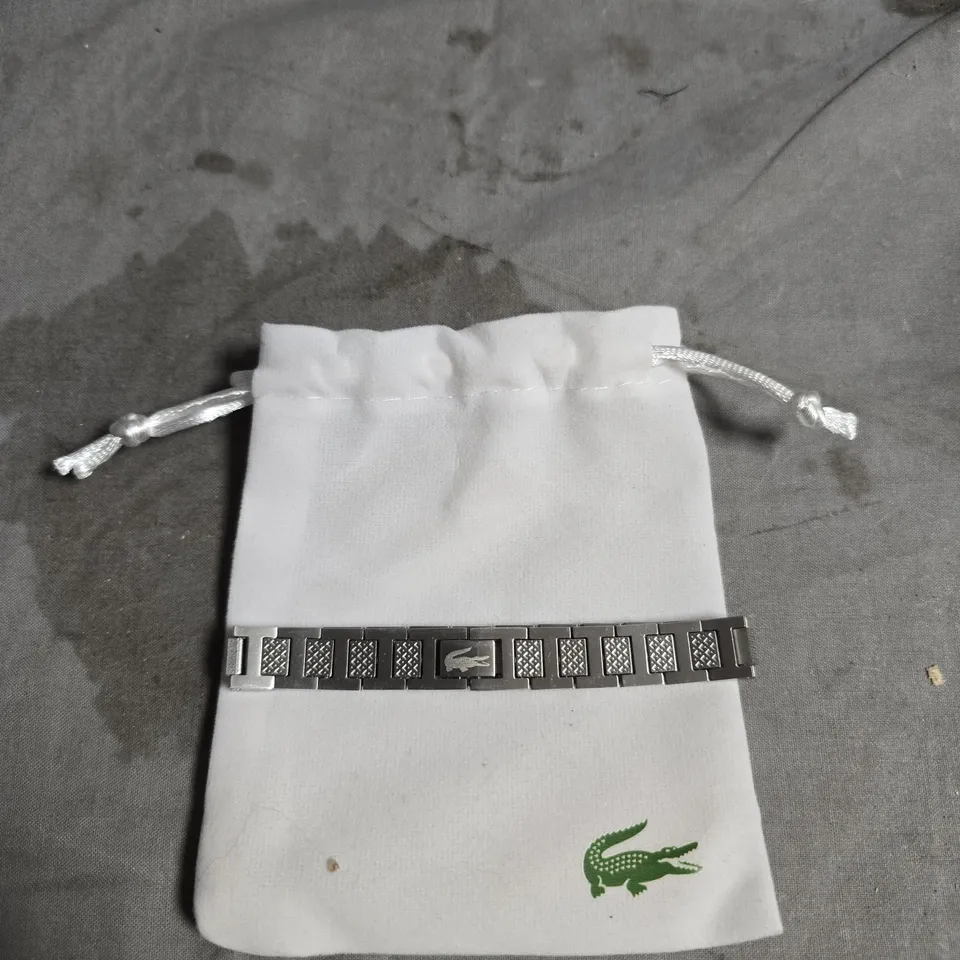 LACOSTE STAINLESS STEEL BRACELET WITH CROCODILE LOGO 