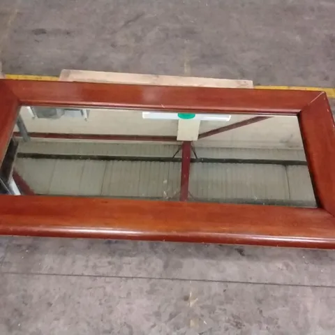 WOODEN FRAMED RECTANGULAR MIRROR
