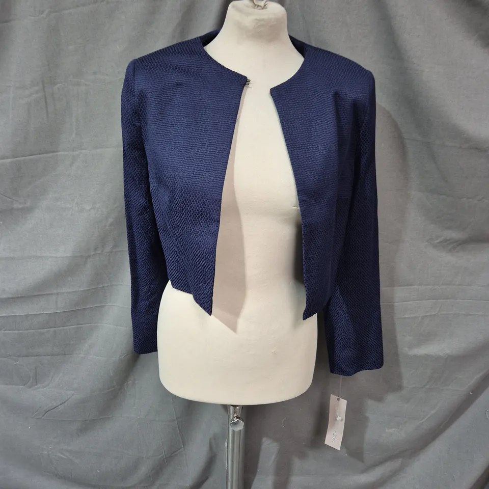 MICHAELA LOUISA NAVY TEXTURED JACKET – WOMEN'S, UK 8 (US 4)
