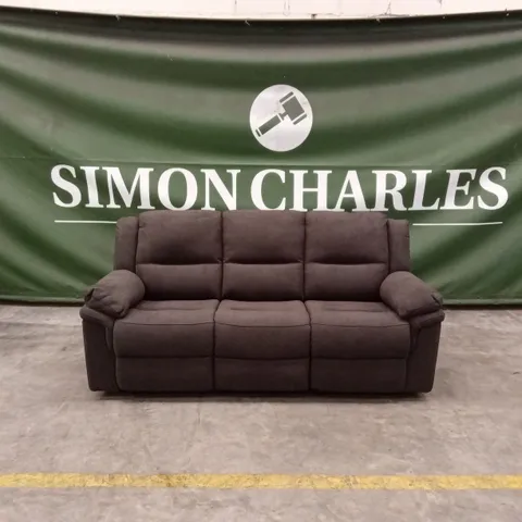 ALBION FABRIC 3 SEATER HIGH BACK MANUAL RECLINER SOFA - CHARCOAL
