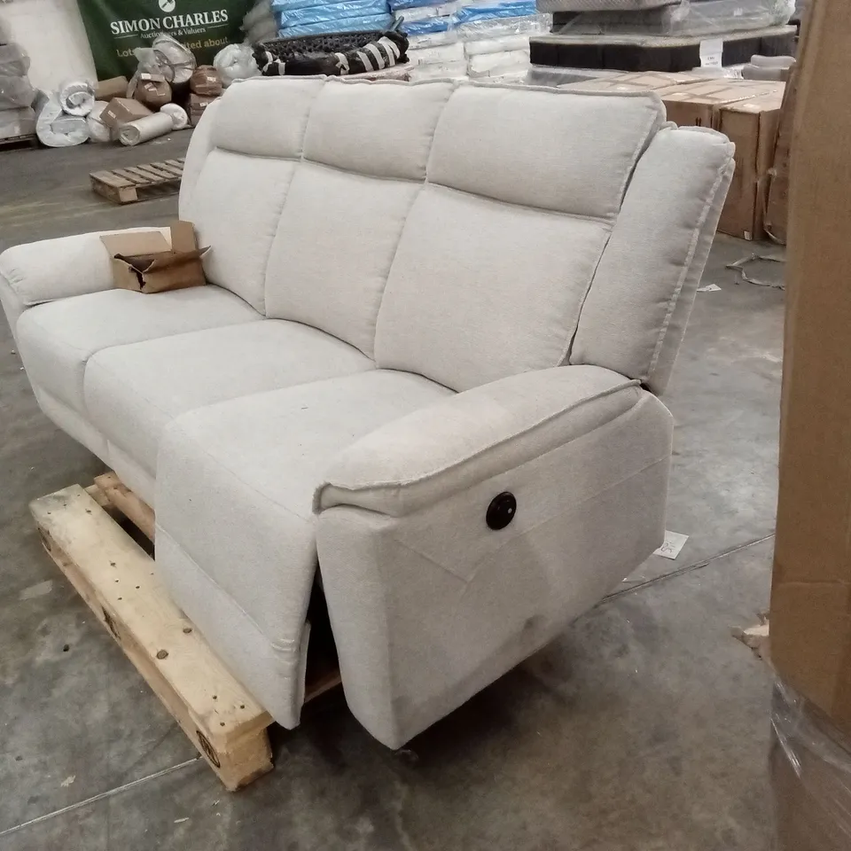 SKYE 3 SEATER LINEN ELECTRIC RECLINER SOFA