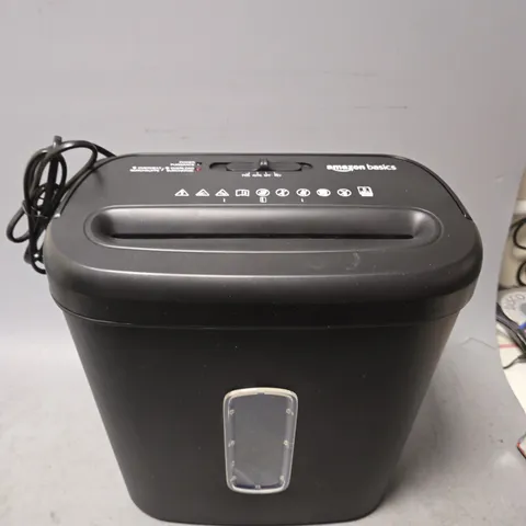 BOXED AMAZON BASICS BLACK SHREDDER