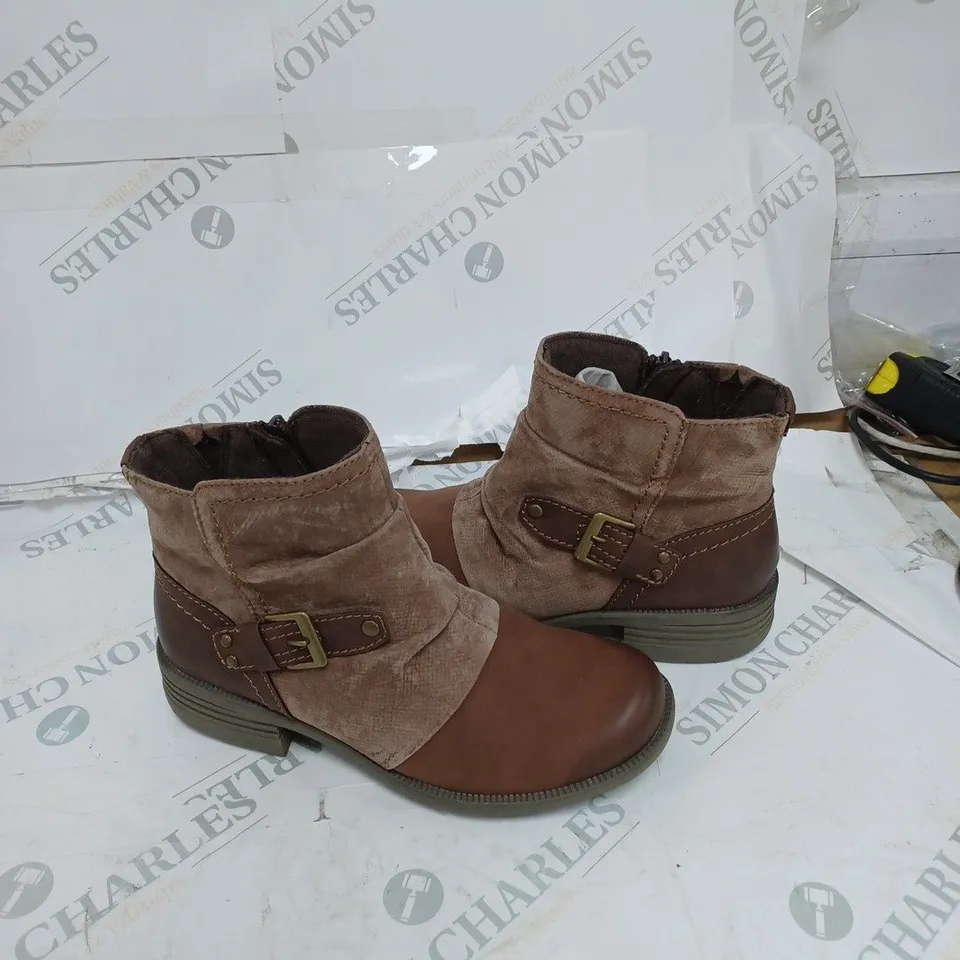 EARTH ORIGINS BROWN ZIP UP BOOTS UK 5