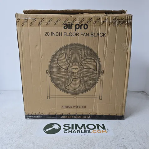 BOXED AIR PRO 20 INCH FLOOR FAN IN BLACK - COLLECTION ONLY