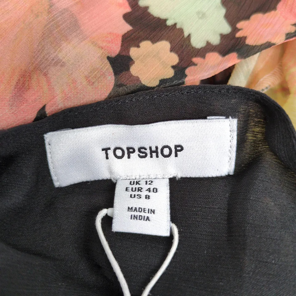 TOPSHOP PLEATED OPEN-BACK MAXI DRESS - PINK, UK 12 (EU 40, US 8)