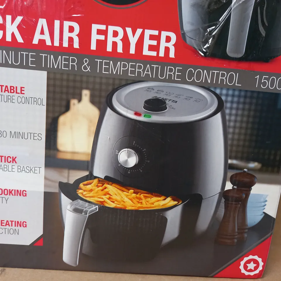 NETTA AIR FRYER OIL FREE WITH ADJUSTABLE TEMPERATURE CONTROL AND TIMER ,3.5L BLACK