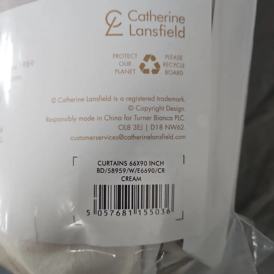 CATHERINE LANSFIELD CURTAINS 66X90 INCH CREAM – SIGNATURE COLLECTION