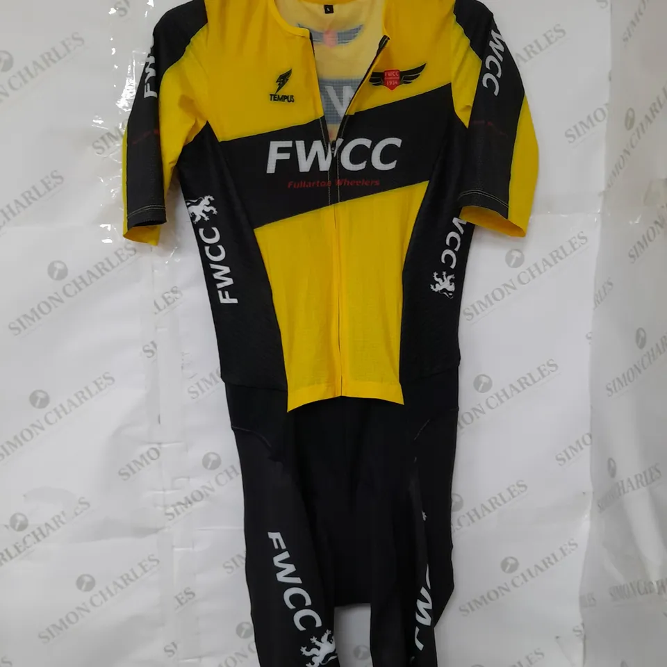 FULLARTON WHEELERS CYCLING SUIT IN YELLOW/BLACK SIZE L