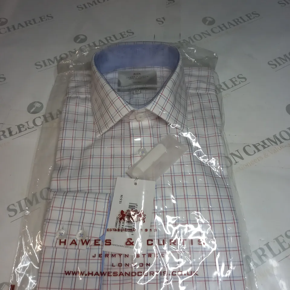 BAGGED HAWES AND CURTIS ST JAMES BUTTONED SHIRT SIZE 15.5/34