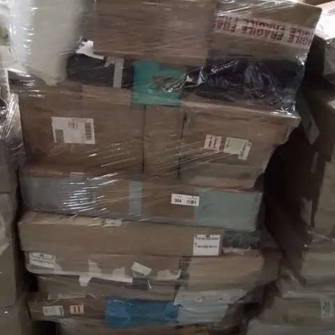 PALLET CONTAINING VARIOUS ASSORTED CUSTOMER RETURNS. TO INCLUDE: VEGETABLE CUTTER, STORAGE SHELVING, CORDLESS DRILL, JUMP START CHARGE KIT ECT.