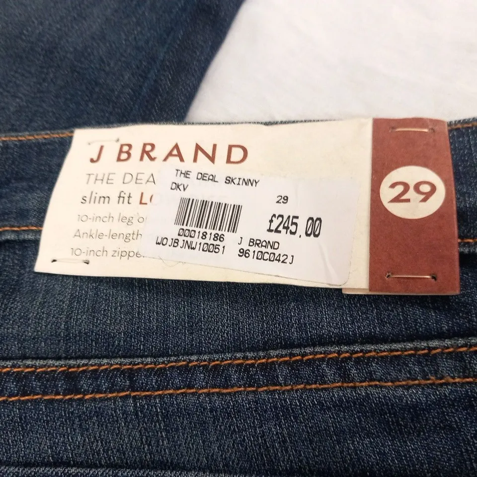 J BRAND THE DEAL SKINNY DKV SLIM FIT LOW RISE JEANS SIZE 29