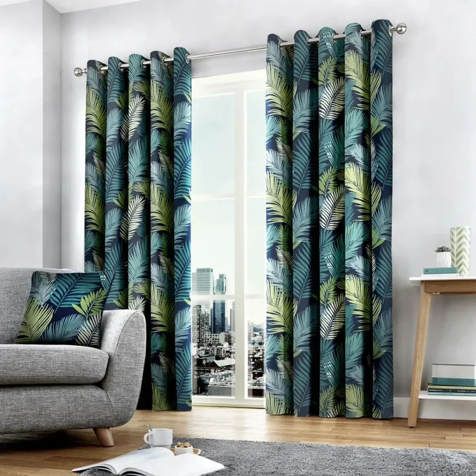 TROPICAL 100% COTTON ROON DARKENING CURTAINS 46" × 54"