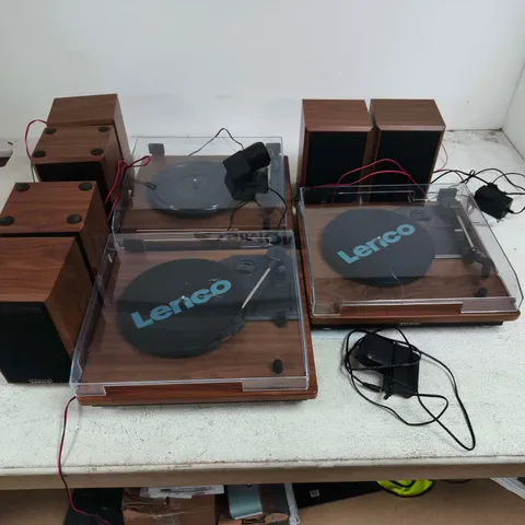 LOT OF APPROXIMATELY 10 ASSORTEDS LENCO AUDIO ITEMS TO INCLUDE VARIOUS MODELS OF TURNTABLES AND SPEAKERS