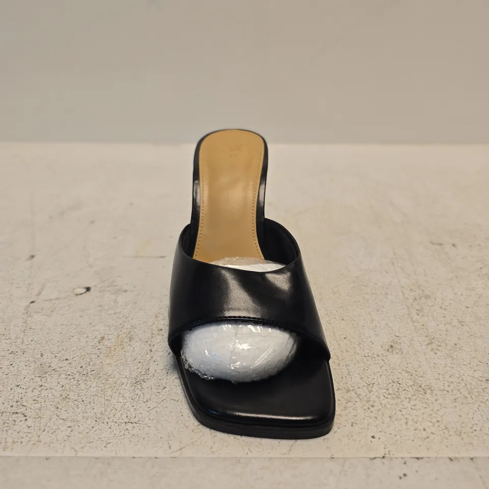 H&M WOMEN’S BLACK LEATHER WEDGE SANDALS – EU 37 (UK 4.5) 