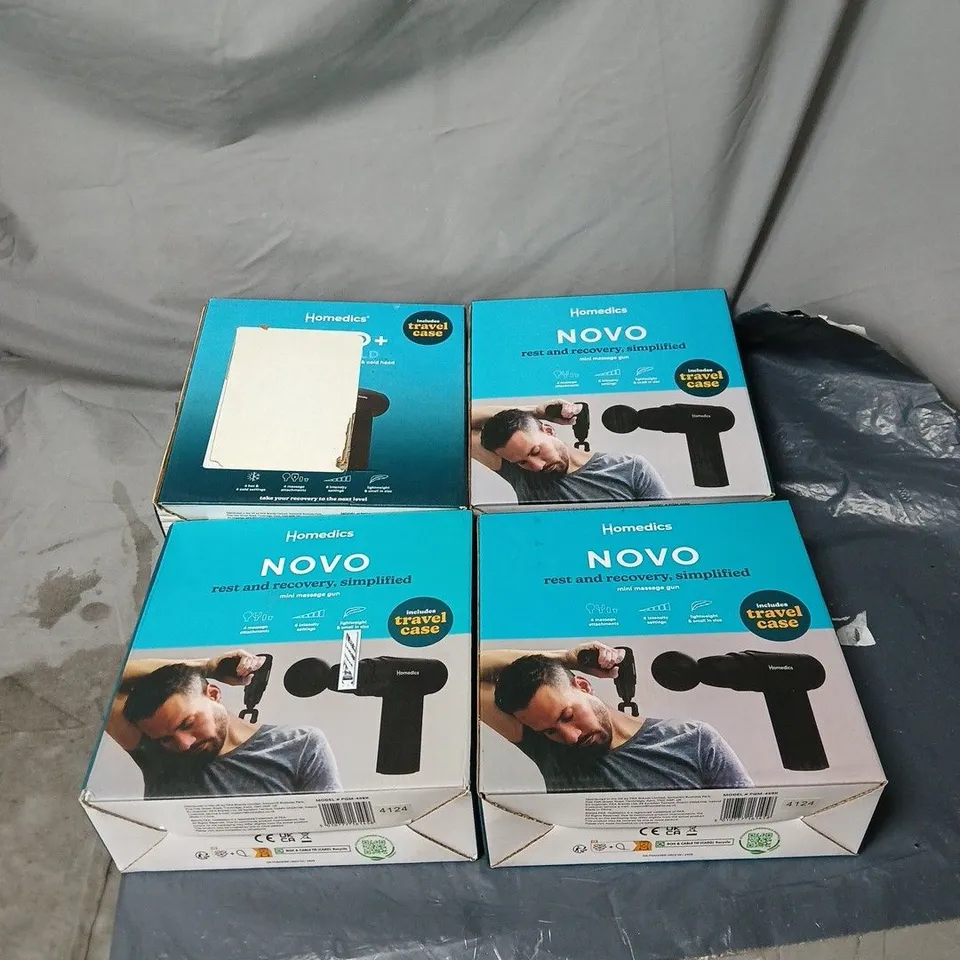 4 X HOMEDICS NOVO MINI MASSAGE GUN BOXED