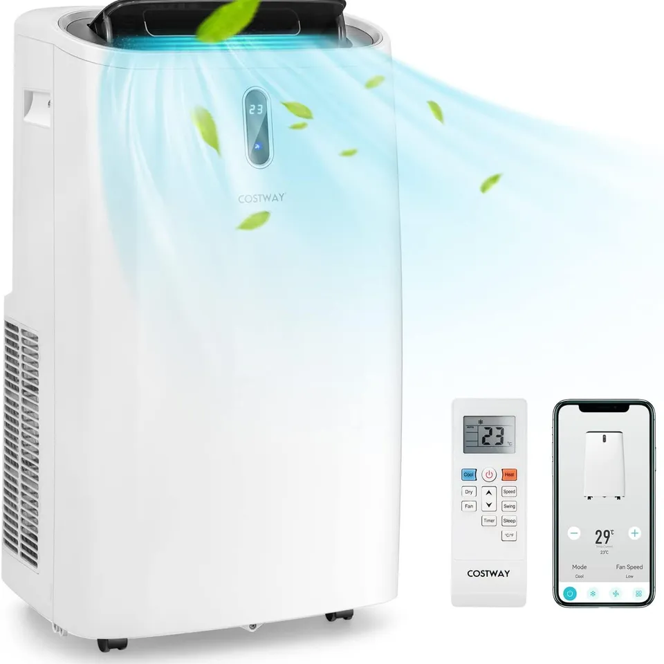 BOXED COSTWAY HEPA STERILIZATION ELECTRIC AC COMPRESSOR CB 14000 BTU BLOW UPWARD PORTABLE AIR CONDITIONER