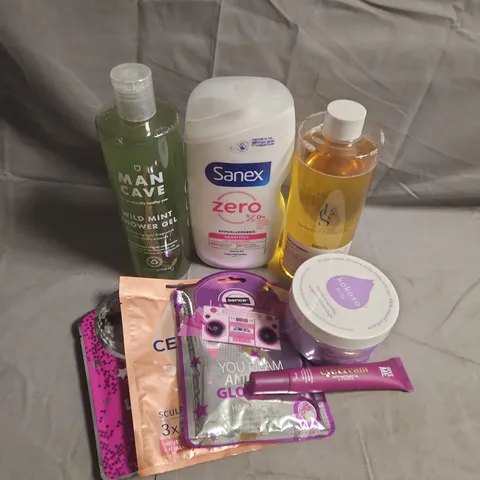 APPROXIMATEY 20 ASSORTED HEALTH AND BEAUTY PRODUCTS TO INCLUDE - SANEX SHOWER GEL - GIVE ME EYE CREAM - KOKOSO BABY COCONUT OIL - ETC