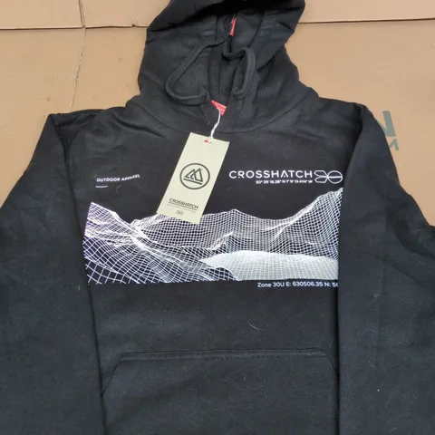 CROSSHATCH MENS HOODIE BLACK SIZE L