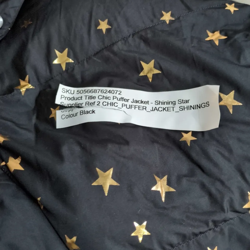 OOSC CLOTHING CHIC PUFFER JACKET – SHINING STAR, BLACK, SIZE S