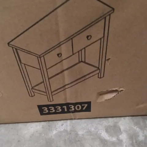 BOXED ARLINGTON 2 DRAWER CONSOLE TABLE - WHITE (1BOX)