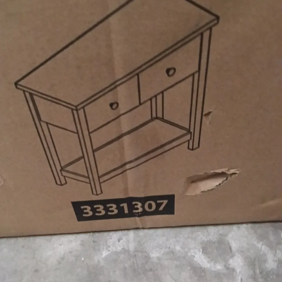 BOXED ARLINGTON 2 DRAWER CONSOLE TABLE - WHITE (1BOX)