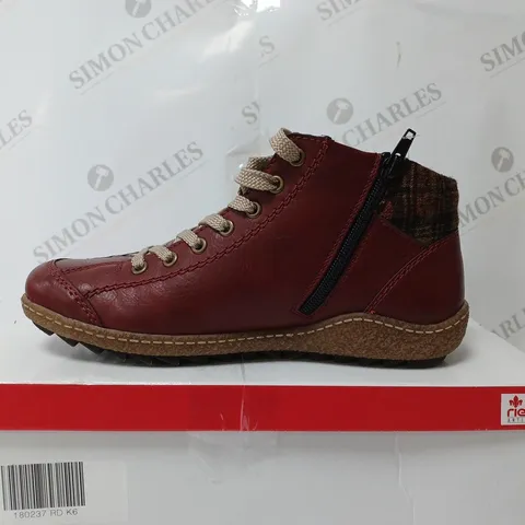 RIEKER LCE ANKLE BOOT - RED - SIZE 6