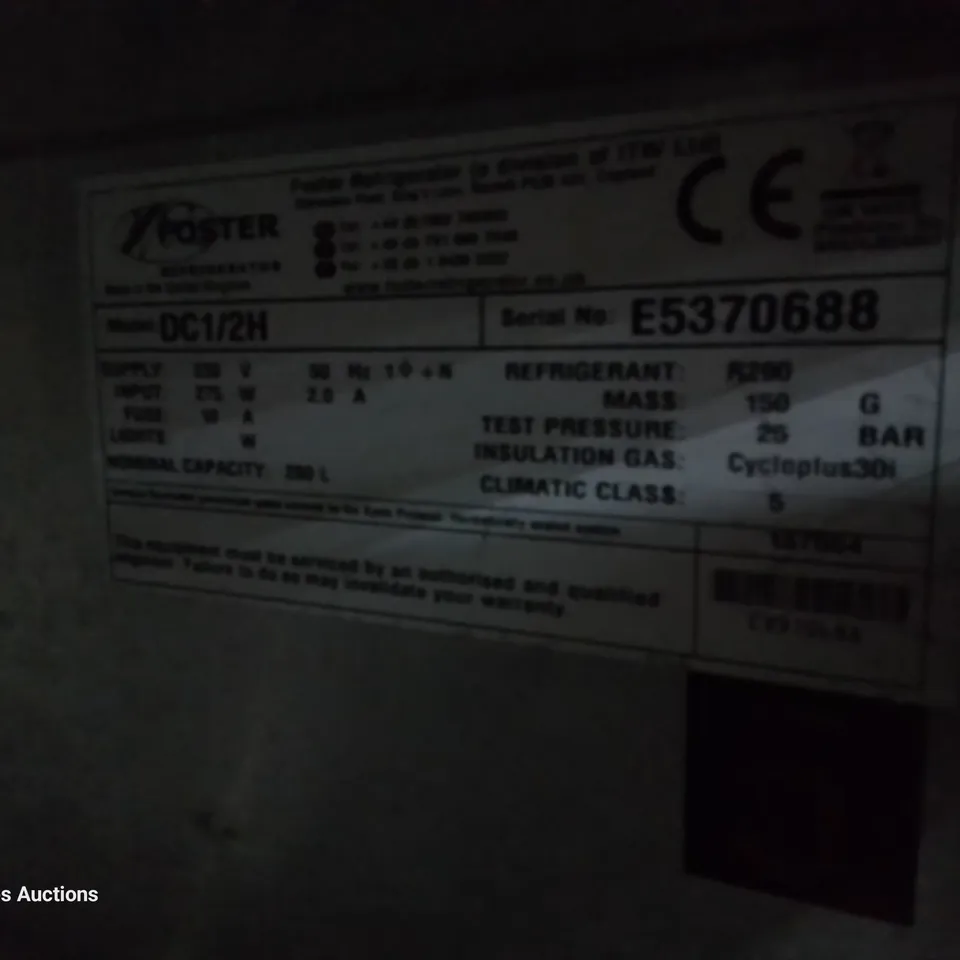 FOSTER DOUBLE DOOR COUNTER FRIDGE Model DC1/2H