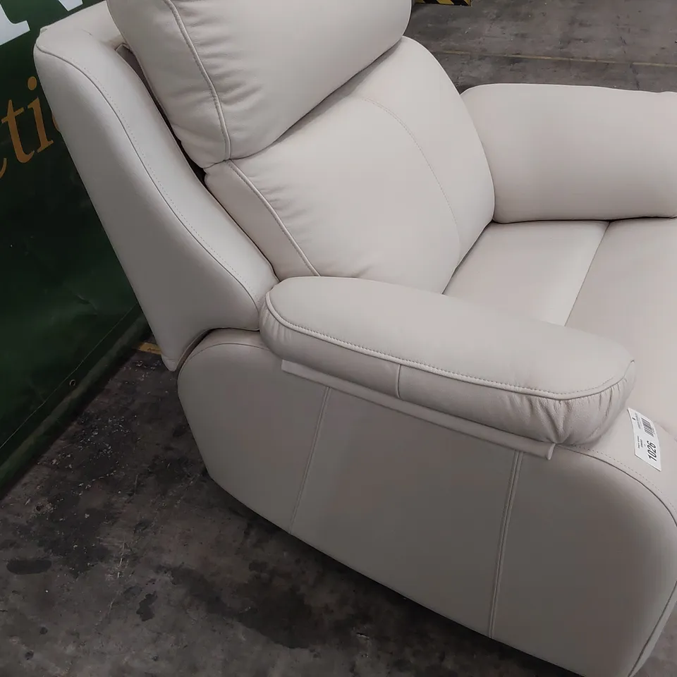 QUALITY BRITISH DESIGNER G PLAN KINGSBURY EASY CHAIR CAMBRIDGE CHALK LEATHER 